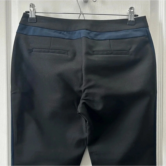 Rickis Ankle Cropped Slim Fit Pants Black Navy Blue Tuxedo Side Stripe Size 2 - Picture 9 of 15